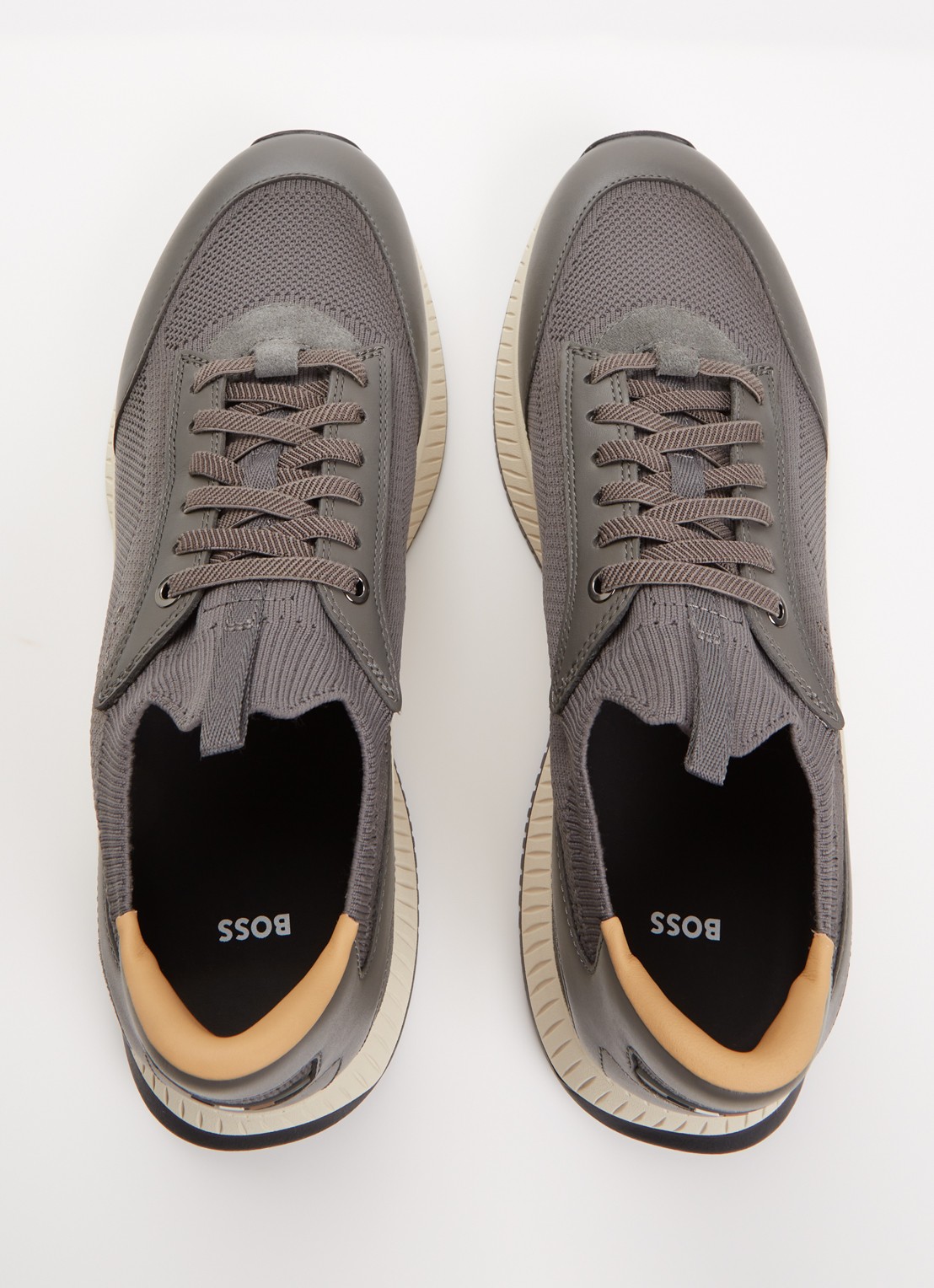 BOSS Sneaker met gebreid bovenwerk - detail 4 grijs
