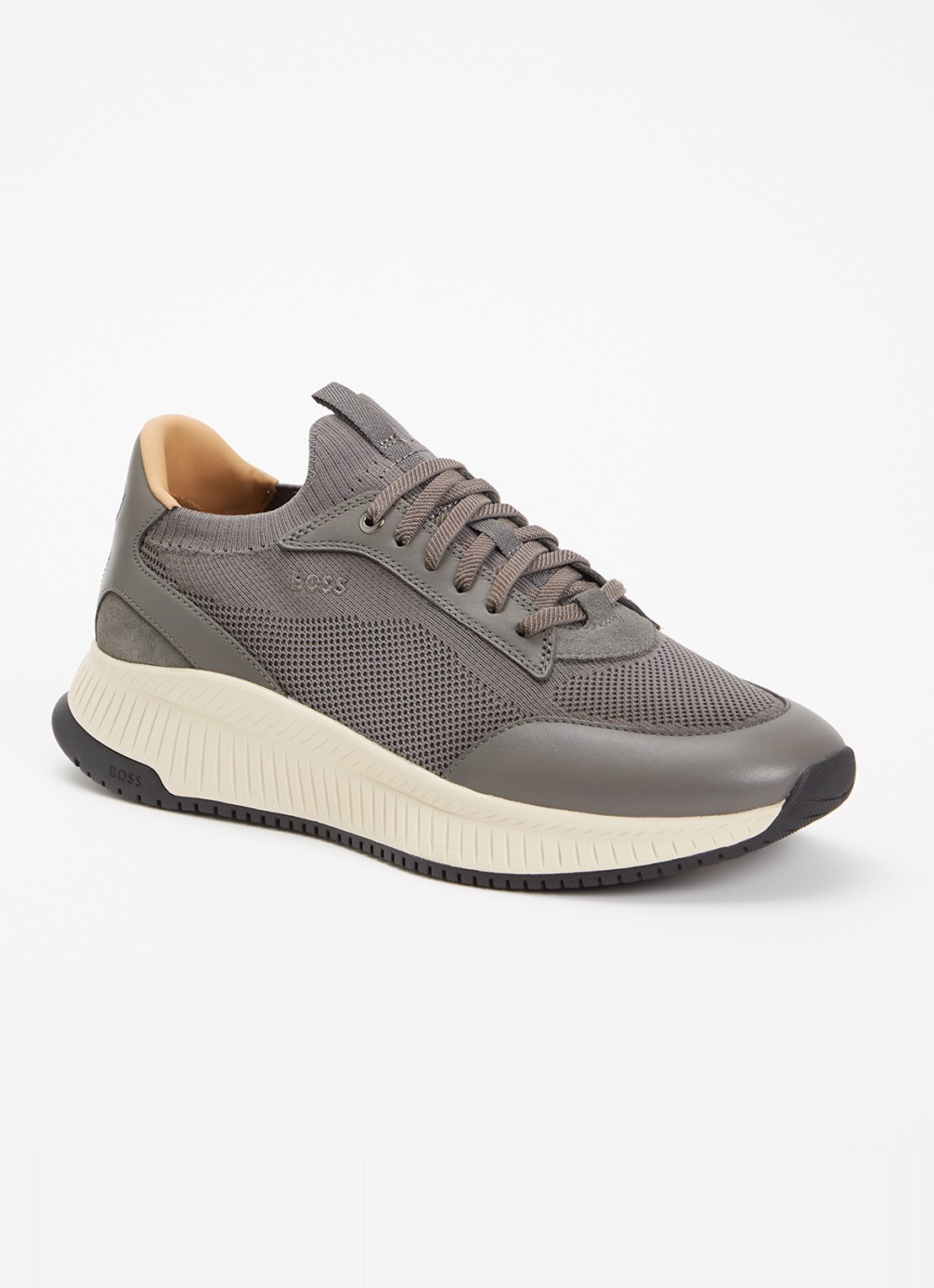 BOSS Sneaker met gebreid bovenwerk - voorkant 2 grijs