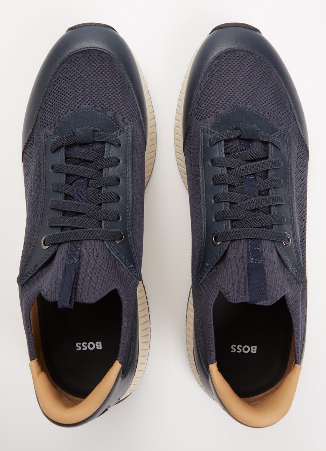 BOSS Sneaker met gebreid bovenwerk - detail 4 donkerblauw