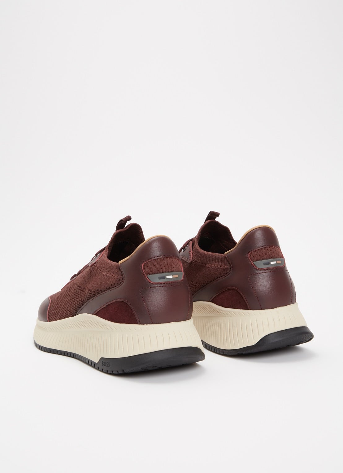 BOSS Sneaker met gebreid bovenwerk - achterkant 4 donkerrood