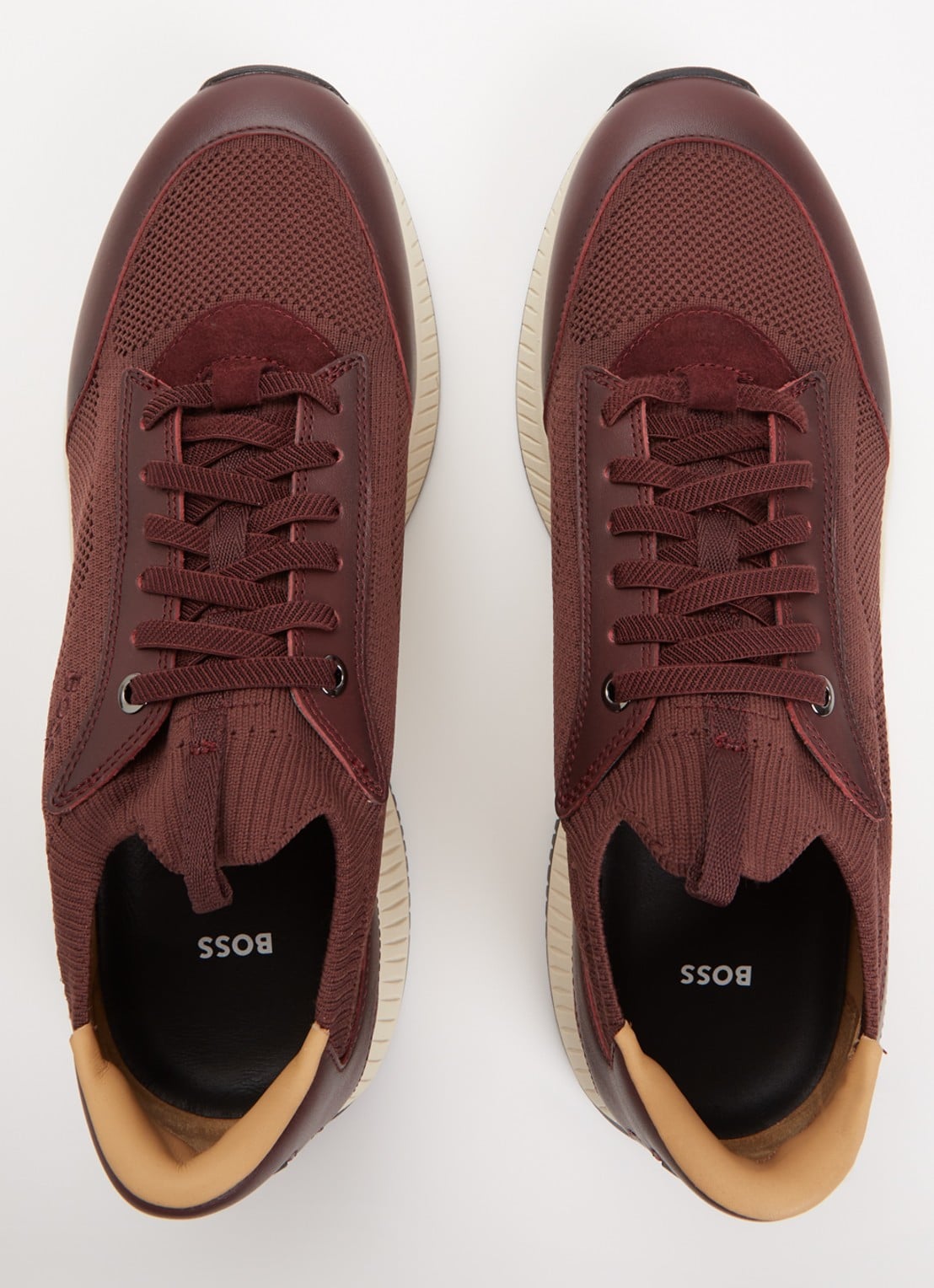BOSS Sneaker met gebreid bovenwerk - detail 2 donkerrood