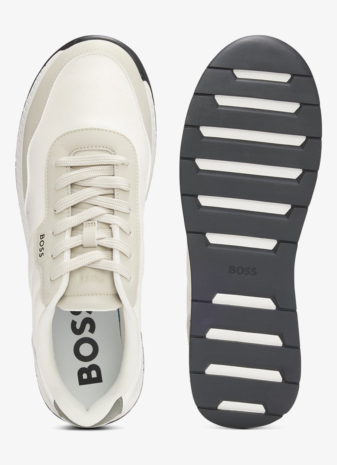 BOSS Sneaker met logo - achterkant 2 beige
