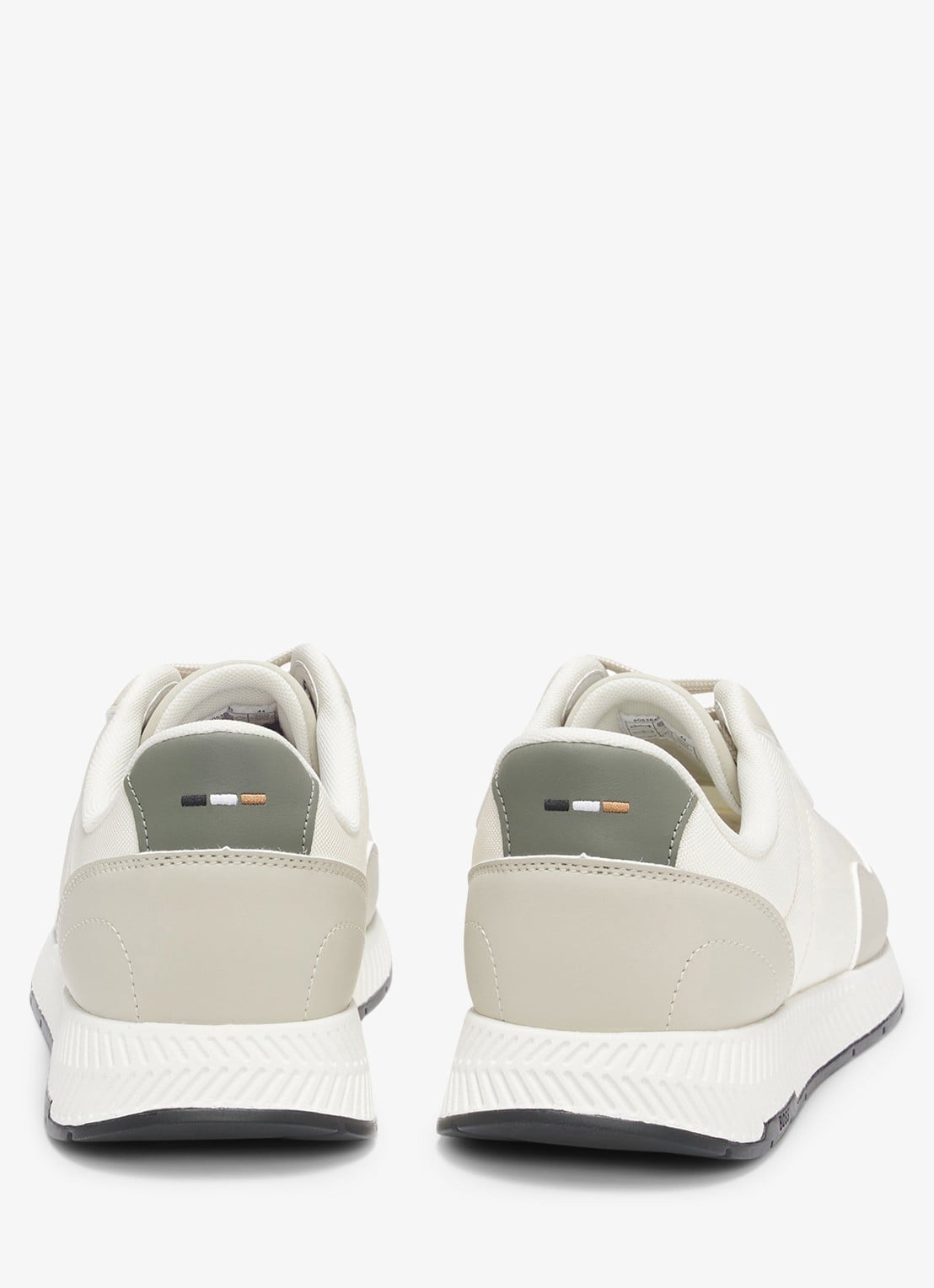 BOSS Sneaker met logo - detail beige