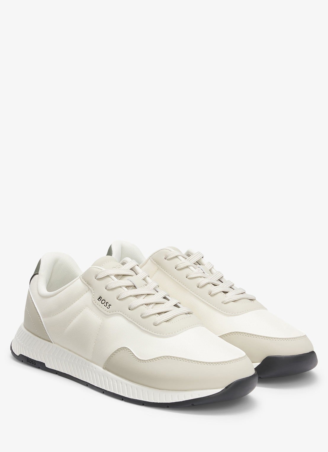 BOSS Sneaker met logo - voorkant 4 beige