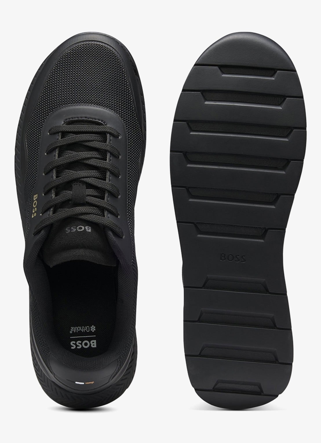BOSS Sneaker met logo - achterkant zwart