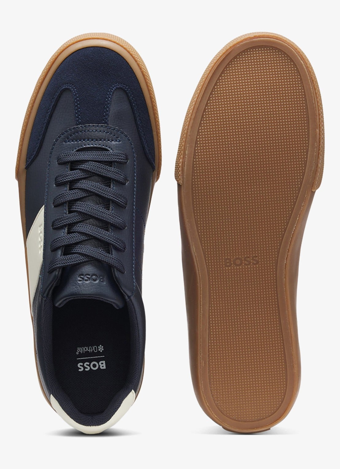 BOSS Sneaker met logo - achterkant 3 donkerblauw