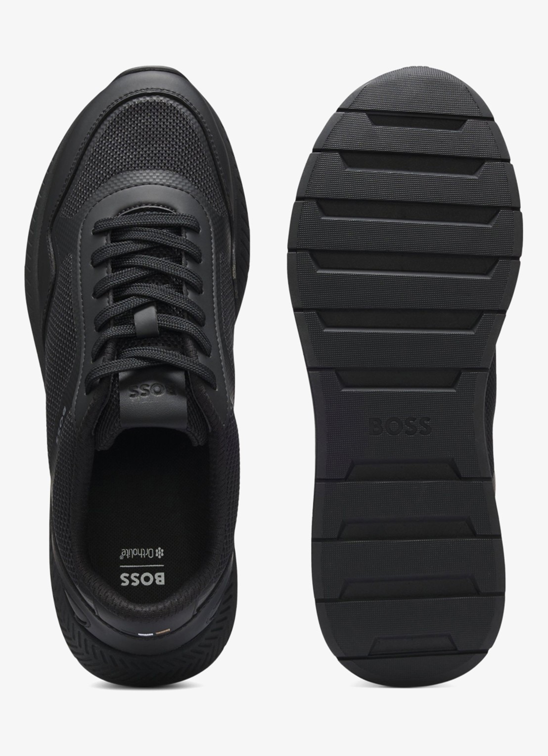 BOSS Sneaker met logo - achterkant 5 zwart