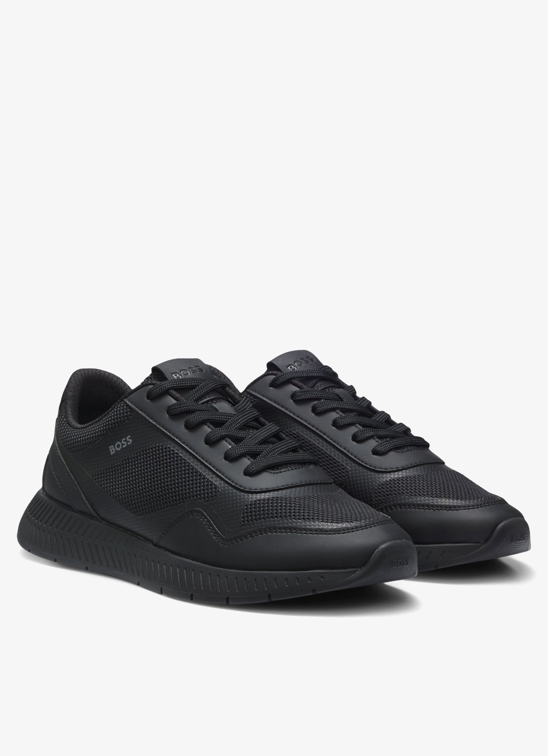 BOSS Sneaker met logo - detail zwart