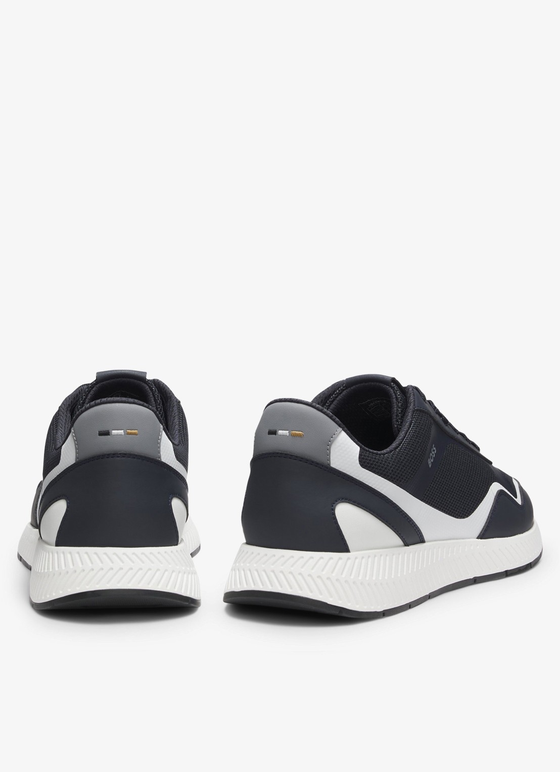BOSS Sneaker met logo - achterkant 3 donkerblauw