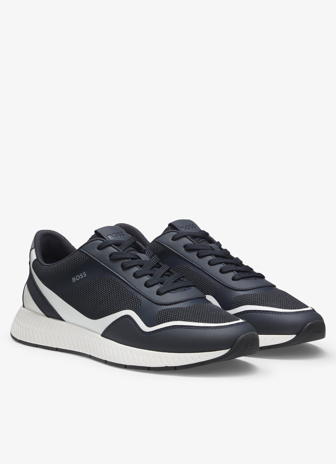 BOSS Sneaker met logo - detail 4 donkerblauw