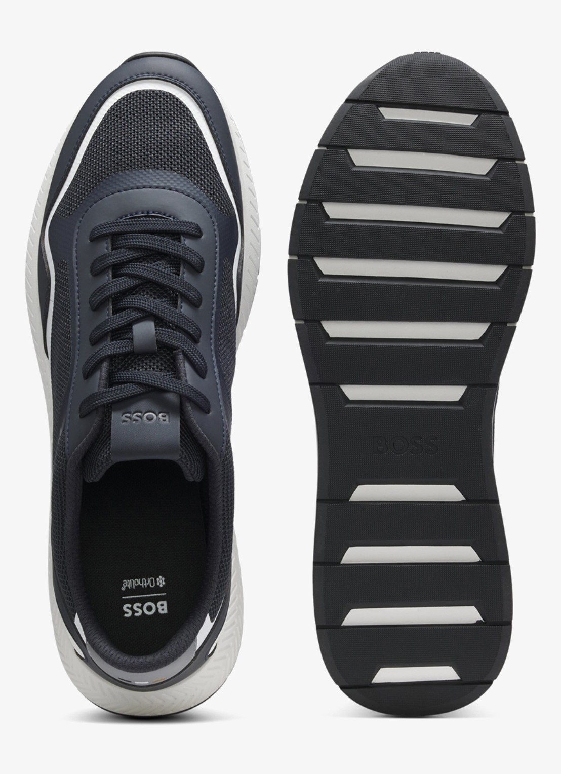 BOSS Sneaker met logo - detail 5 donkerblauw