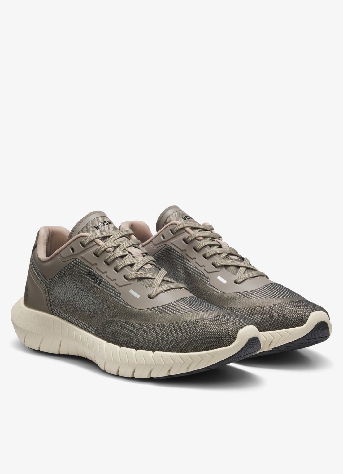 BOSS Sneaker met logo - detail lindegroen