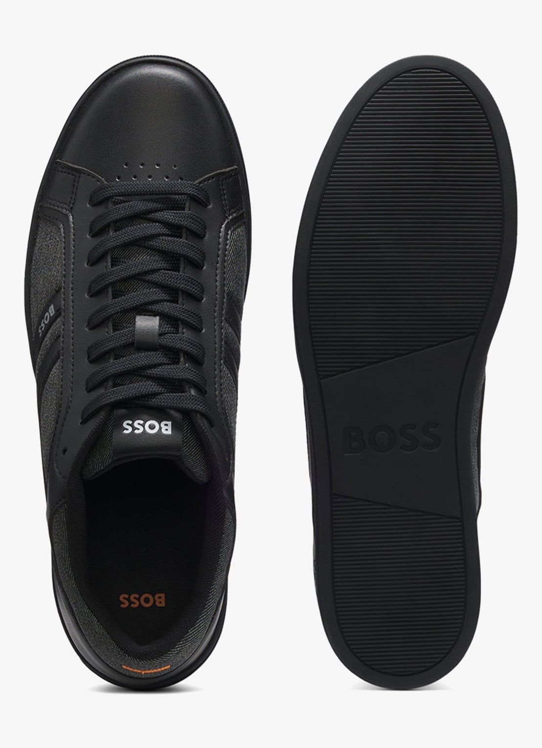 BOSS Sneaker met logo - achterkant zwart