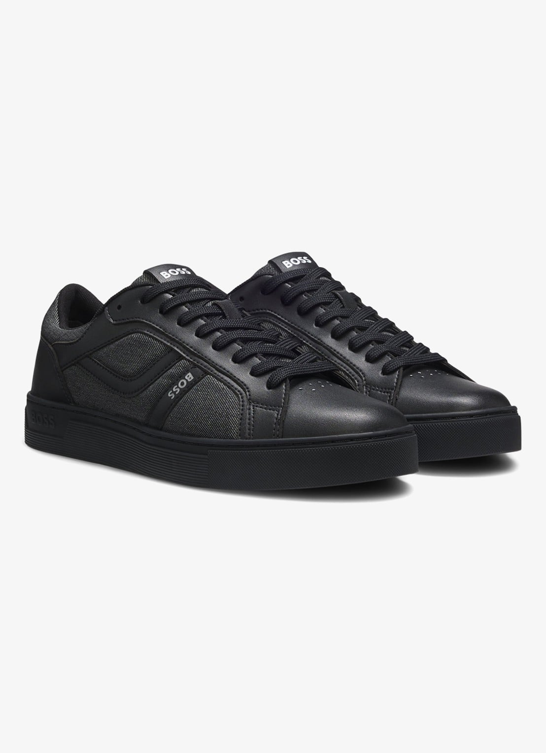 BOSS Sneaker met logo - voorkant 3 zwart