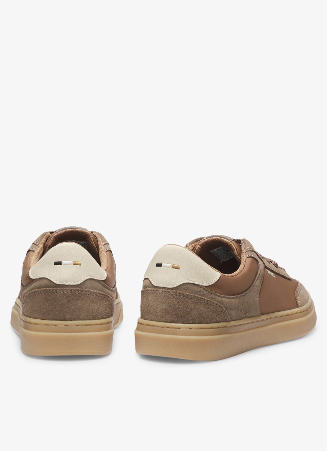 BOSS Sneaker met suède details en logo - achterkant 3 beige