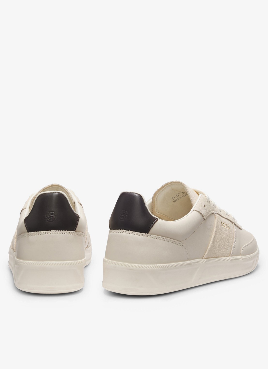 BOSS Sneaker van leer met logo - detail 2 gebroken wit