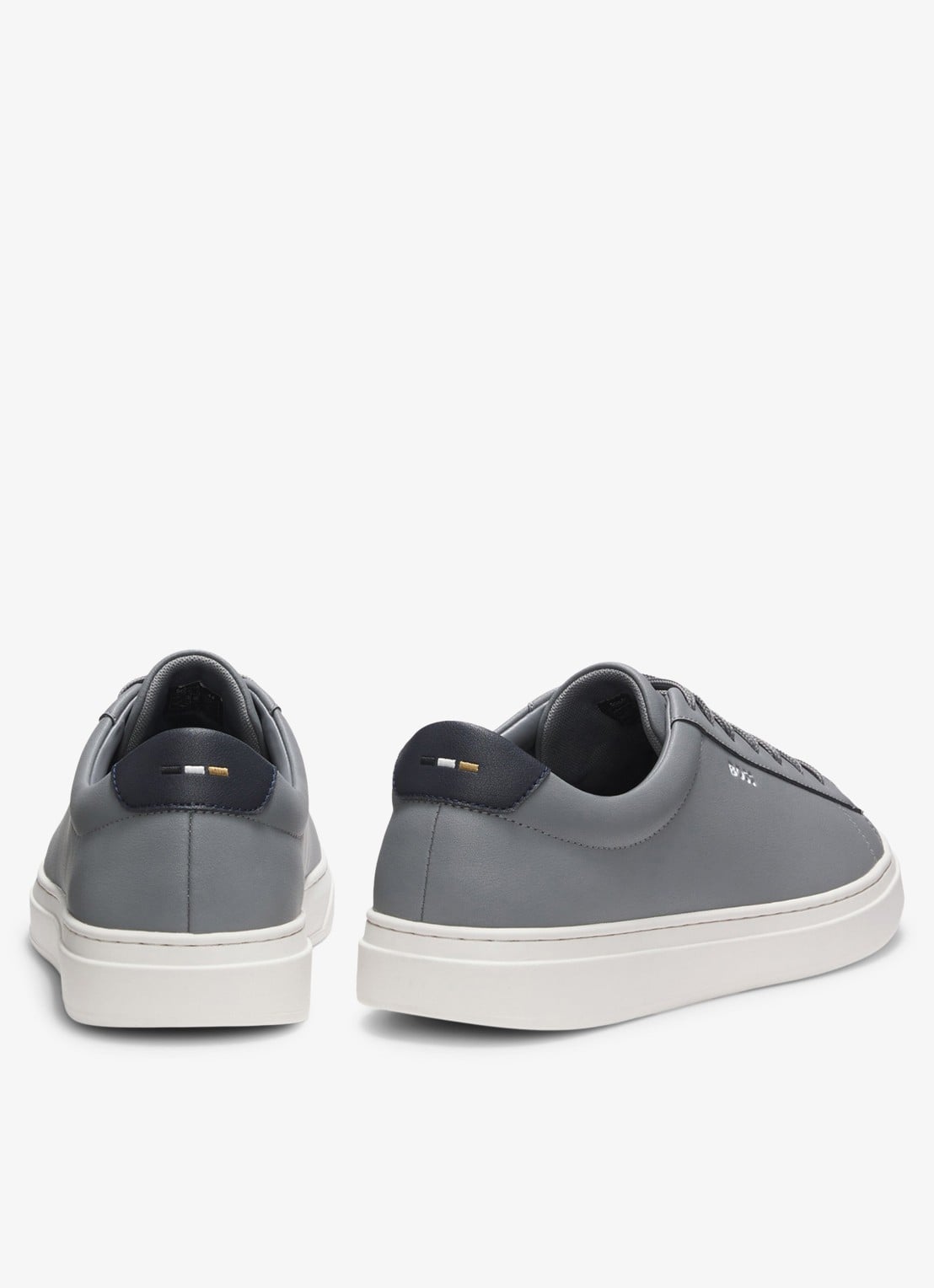 BOSS Sneaker van leer - achterkant 5 lichtgrijs