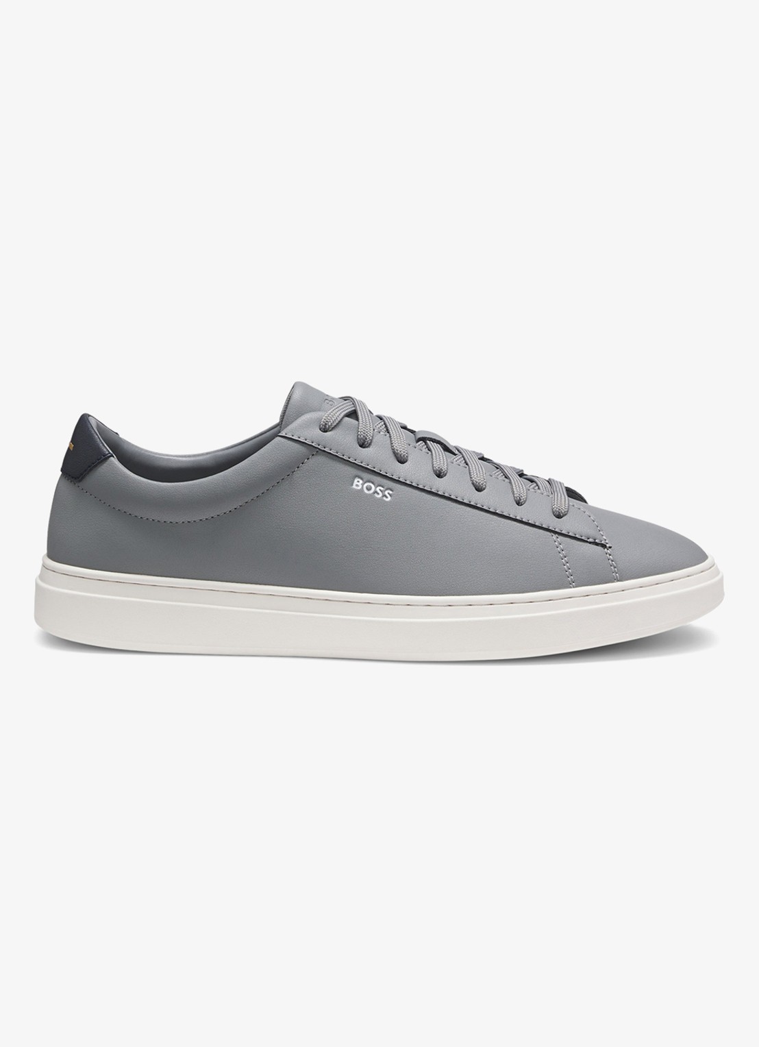 BOSS Sneaker van leer - voorkant lichtgrijs