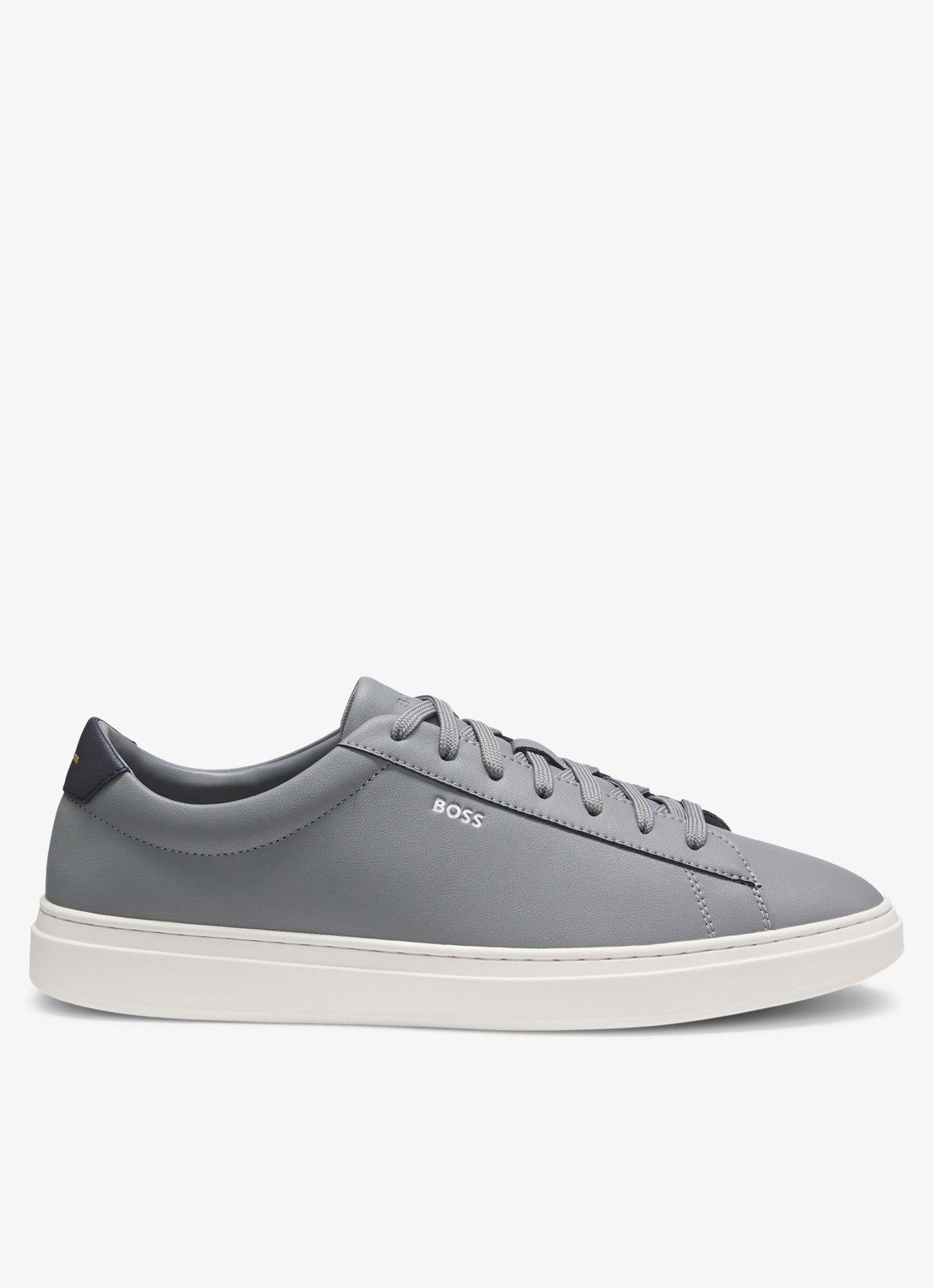 BOSS Sneaker van leer - voorkant lichtgrijs