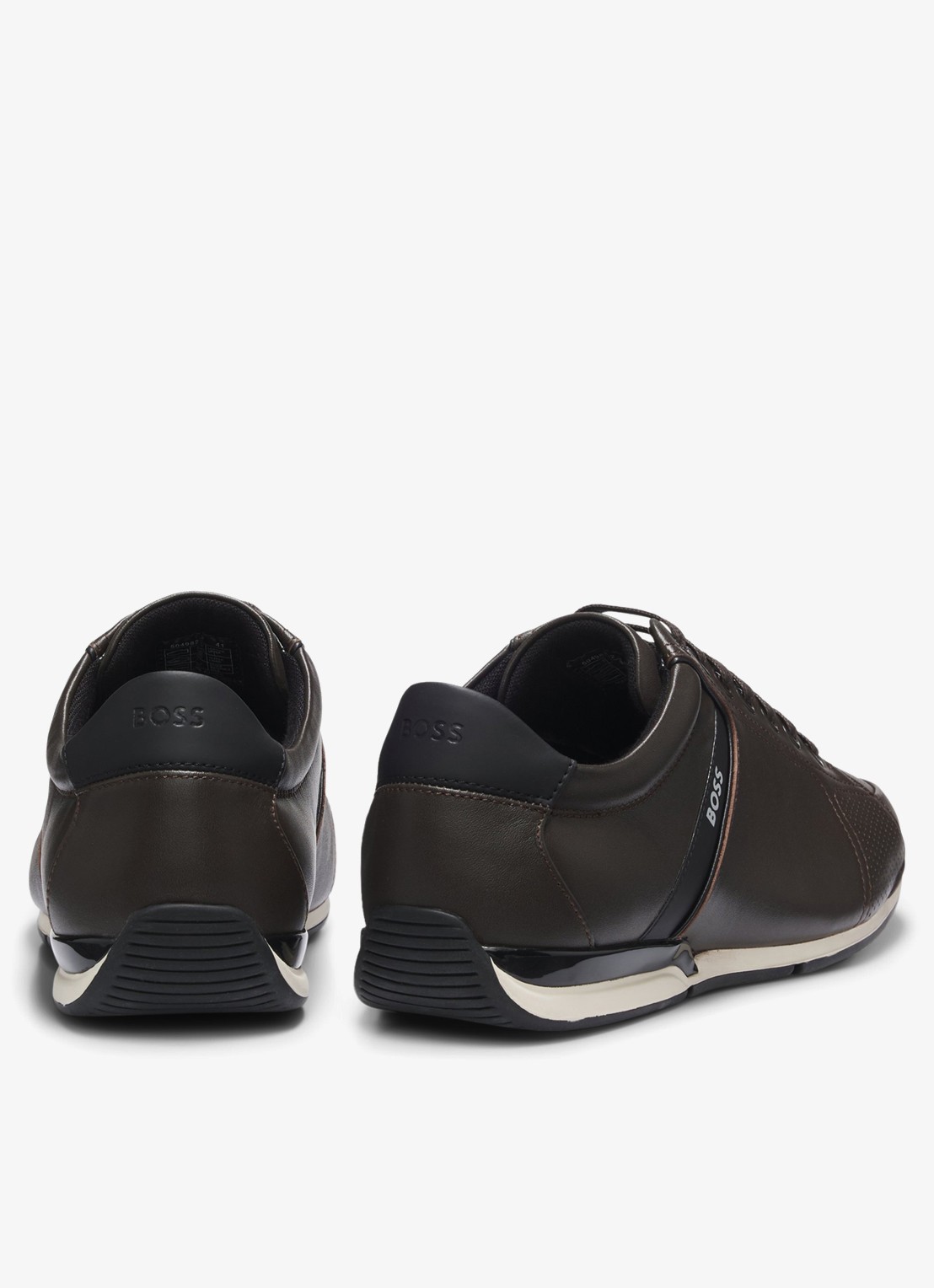BOSS Sneaker van leer - detail 3 donkerbruin