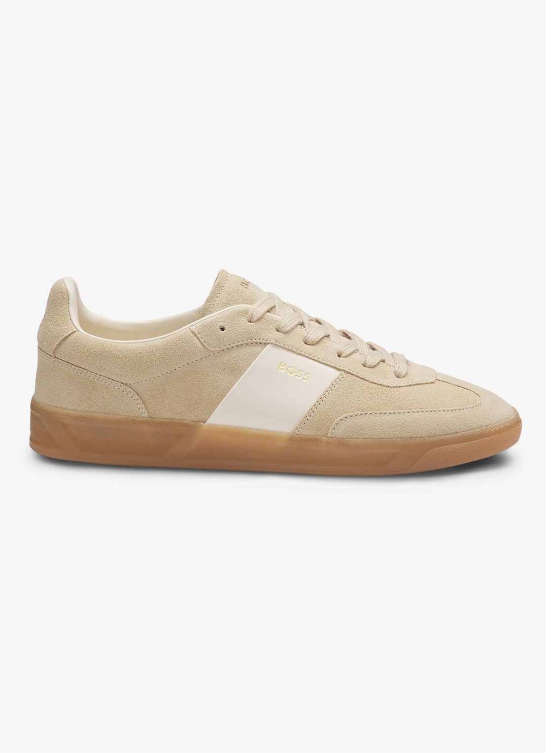 BOSS Sneaker van suède - voorkant beige