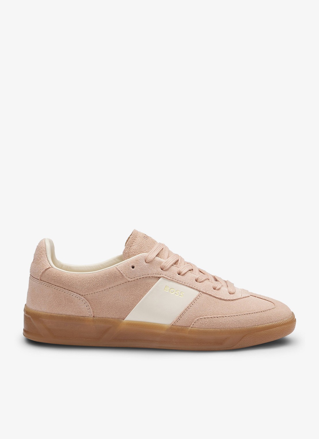 BOSS Sneaker van suède - voorkant 5 bordeauxrood