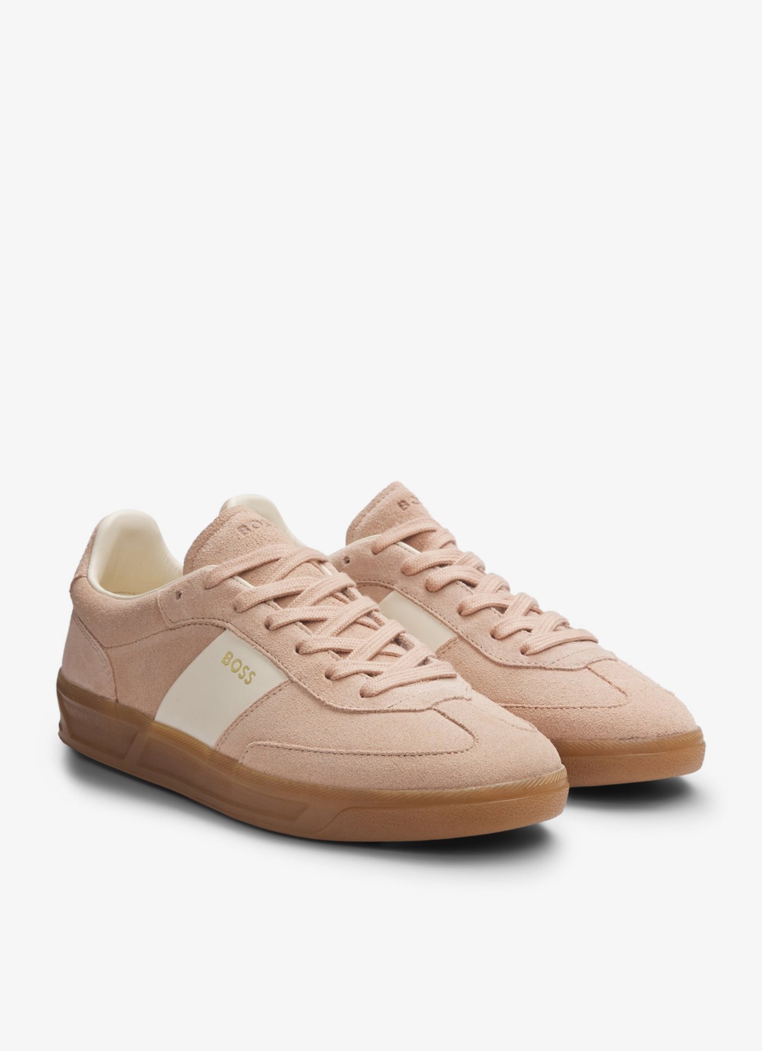 BOSS Sneaker van suède - voorkant 6 bordeauxrood