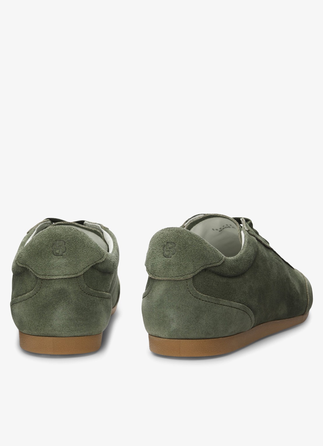 BOSS Sneaker van suède - achterkant 4 donkergroen