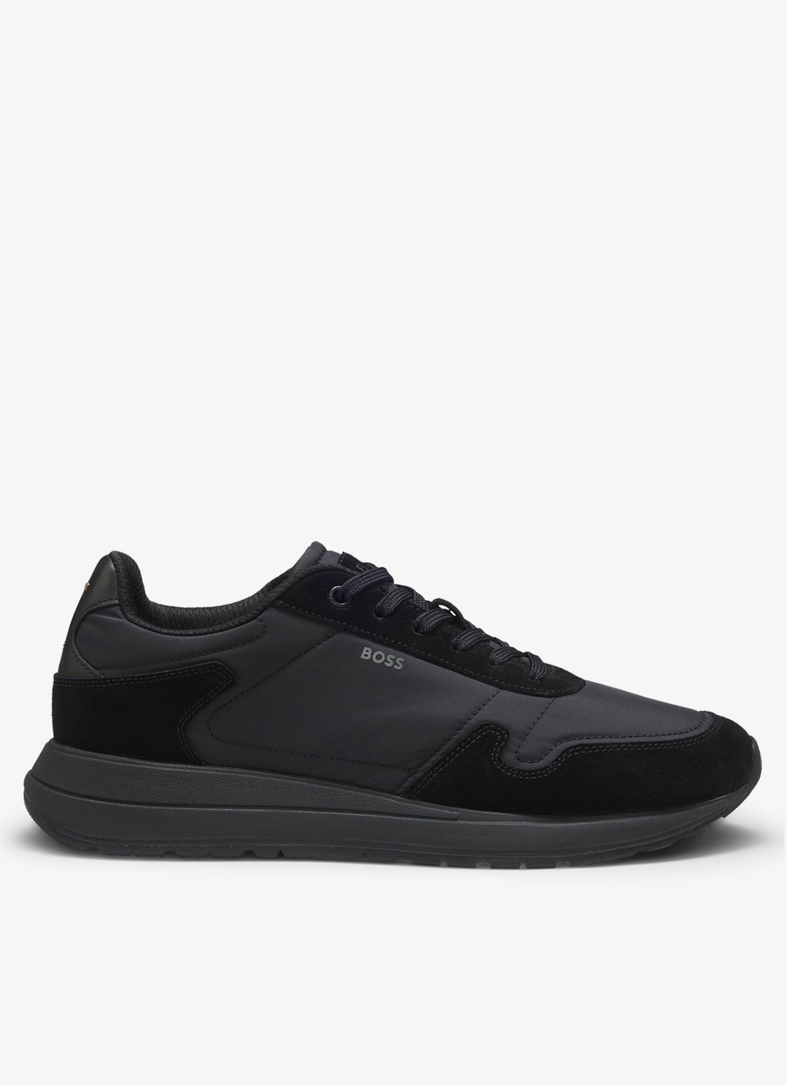 BOSS Sneakers met details van suède - voorkant 4 zwart