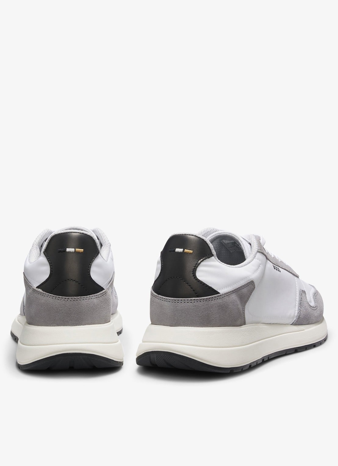 BOSS Sneakers met details van suède - detail wit