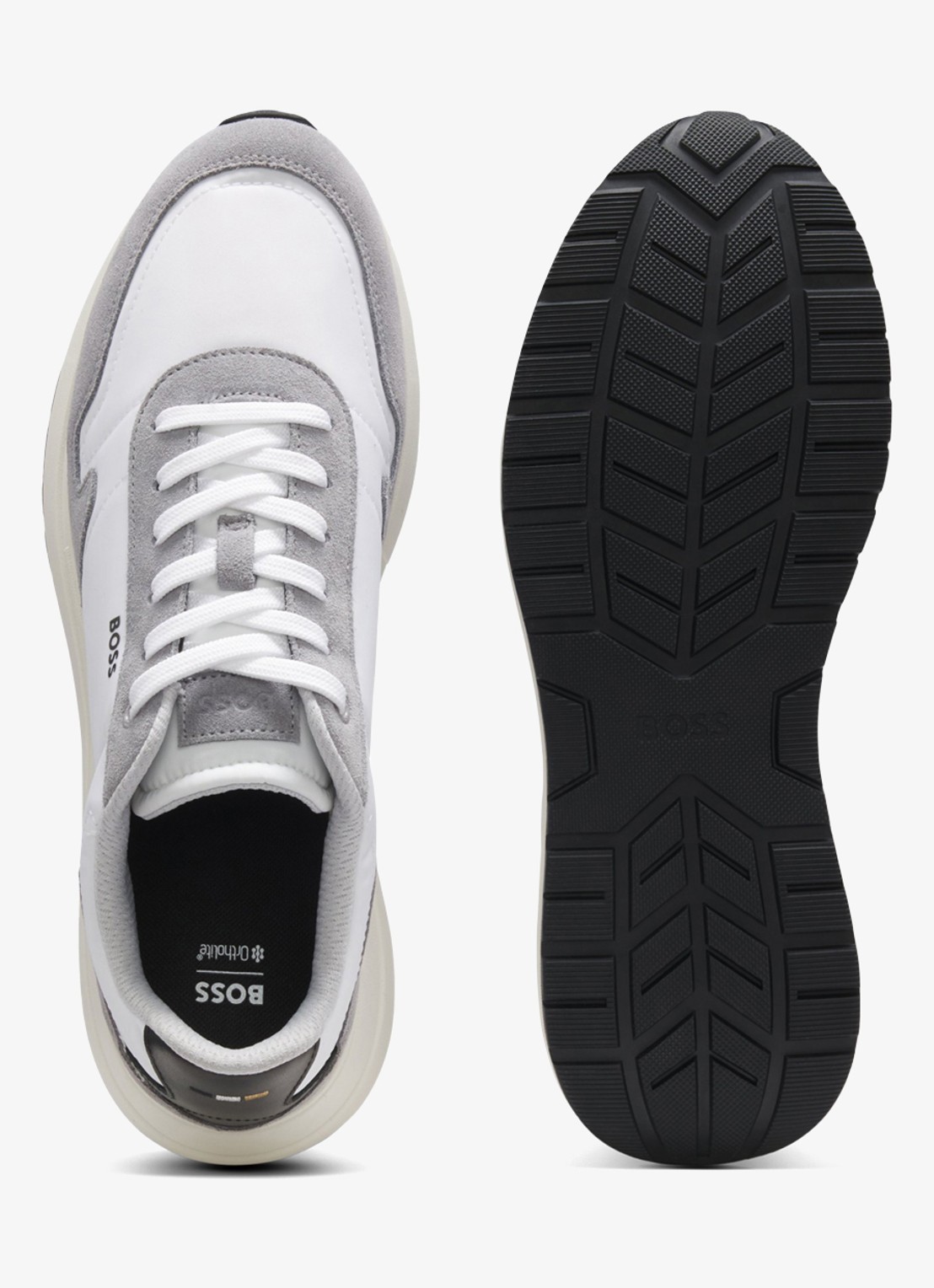 BOSS Sneakers met details van suède - detail 3 wit