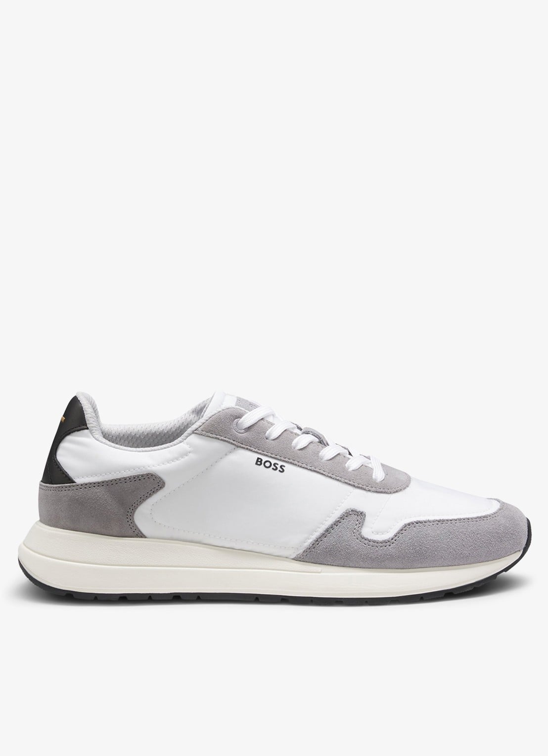 BOSS Sneakers met details van suède - voorkant 3 wit