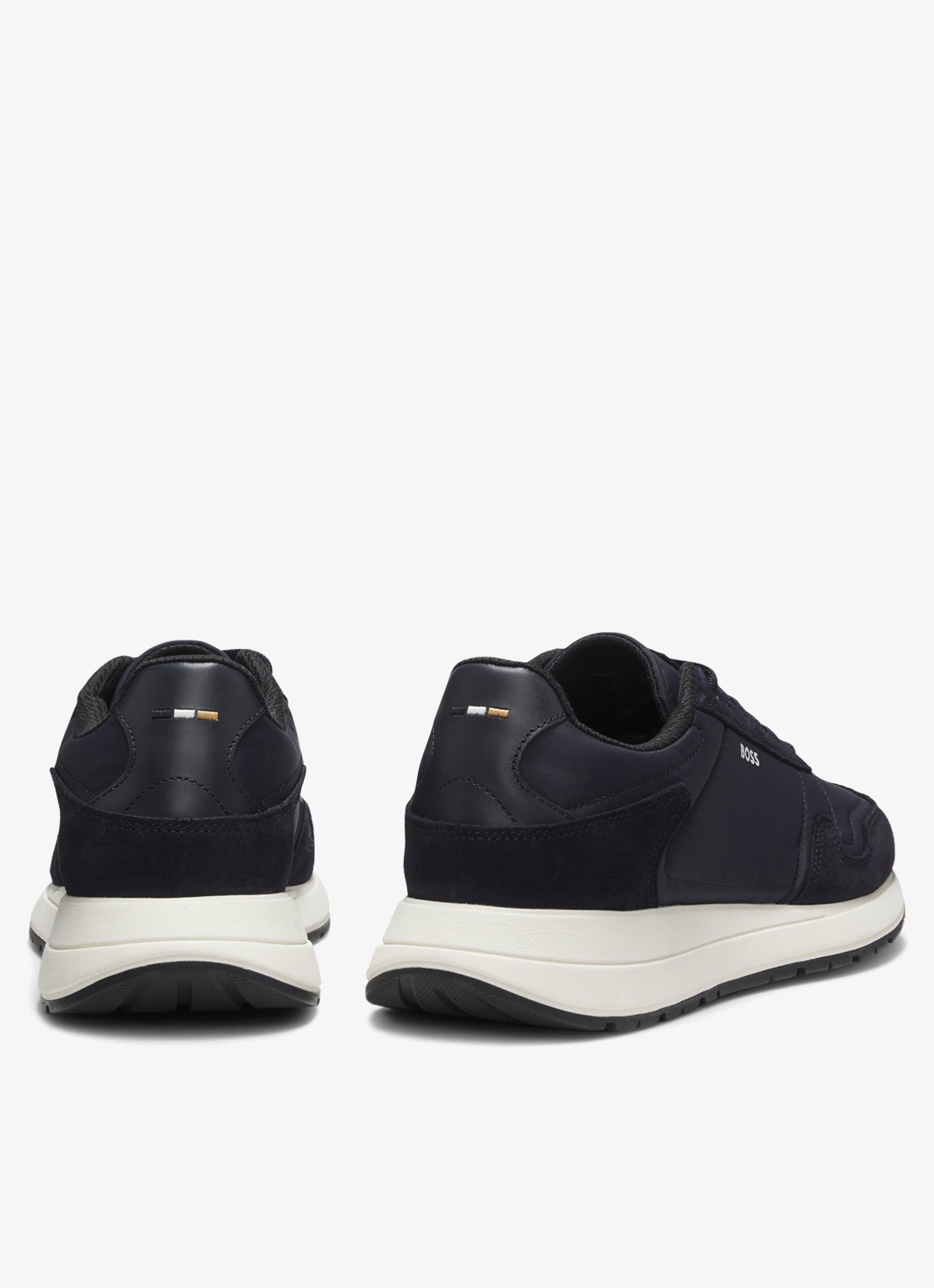 BOSS Sneakers met details van suède - achterkant 3 donkerblauw