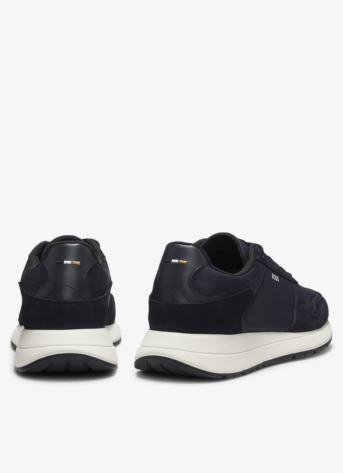BOSS Sneakers met details van suède - detail 2 donkerblauw