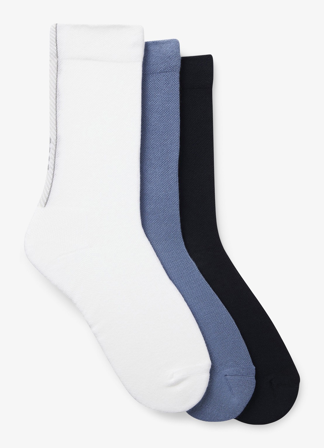BOSS Sokken in katoenblend in 3-pack - voorkant blauw