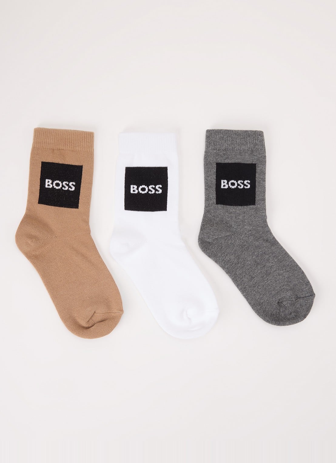 BOSS Sokken in katoenblend met logo  - voorkant bruin