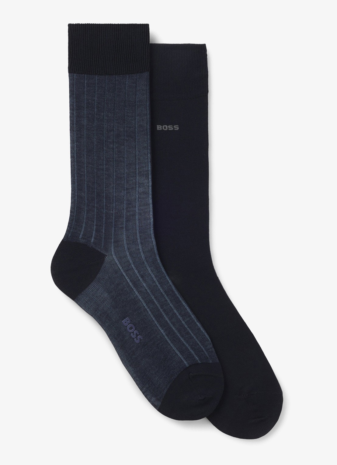 BOSS Sokken met logo in 2-pack - voorkant 3 dark blue-401 / blauw