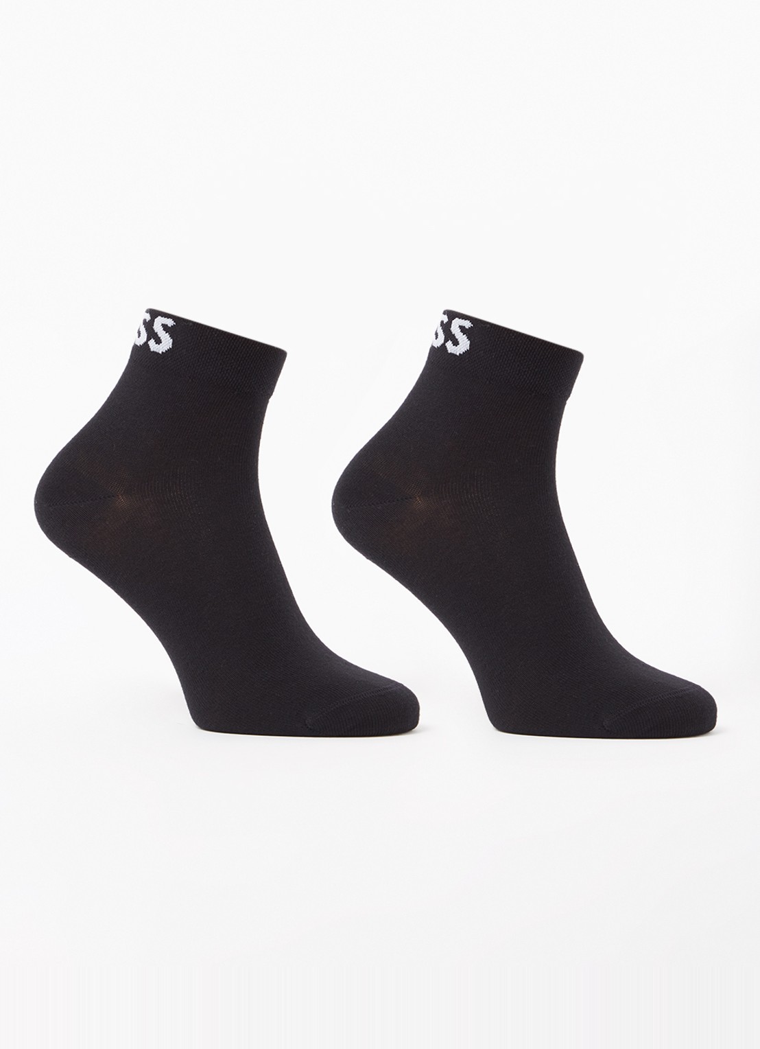 BOSS Sokken met logo in 2-pack - voorkant 2 black-001 / zwart