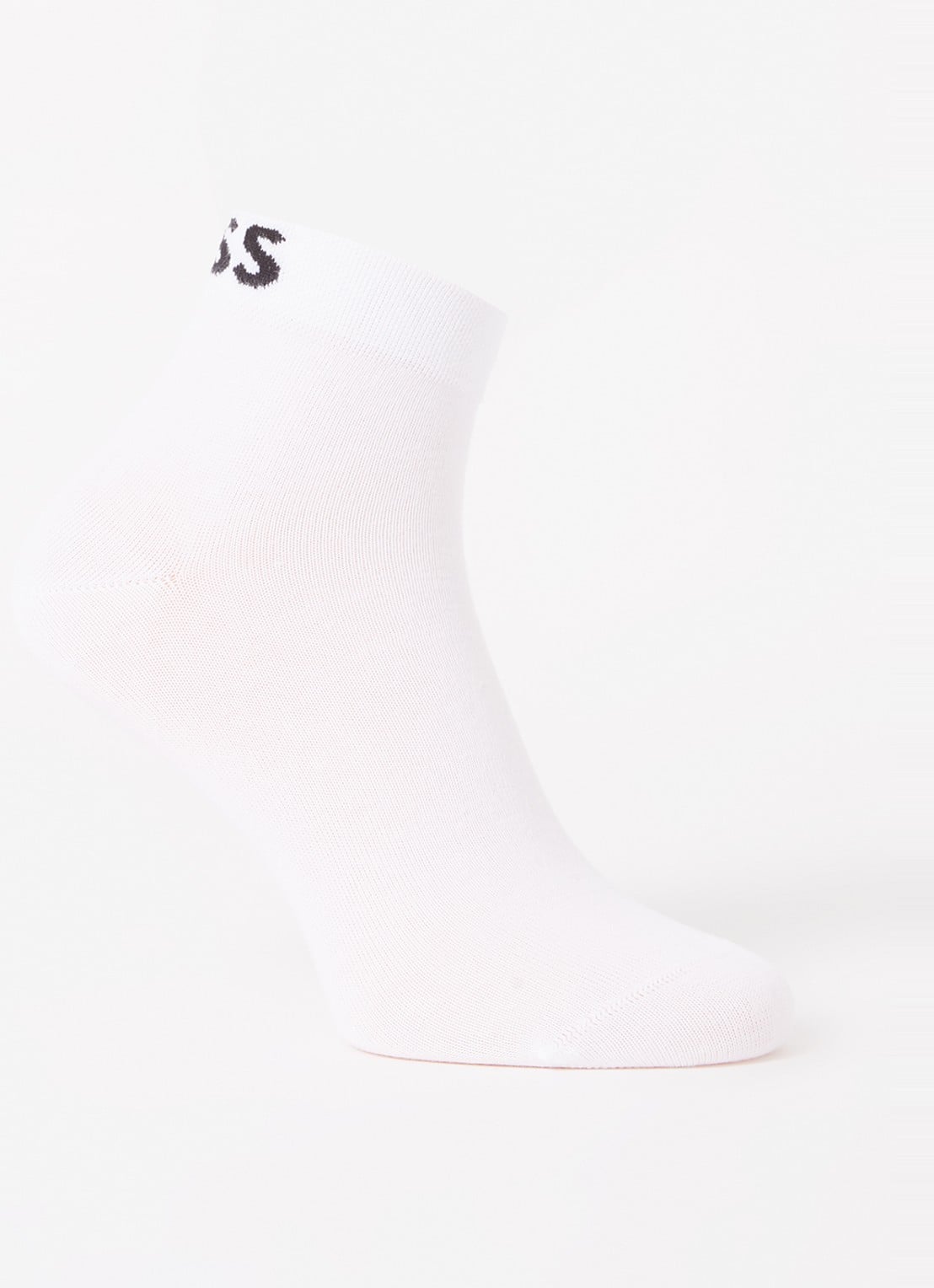 BOSS Sokken met logo in 2-pack - voorkant 2 white-100 / wit