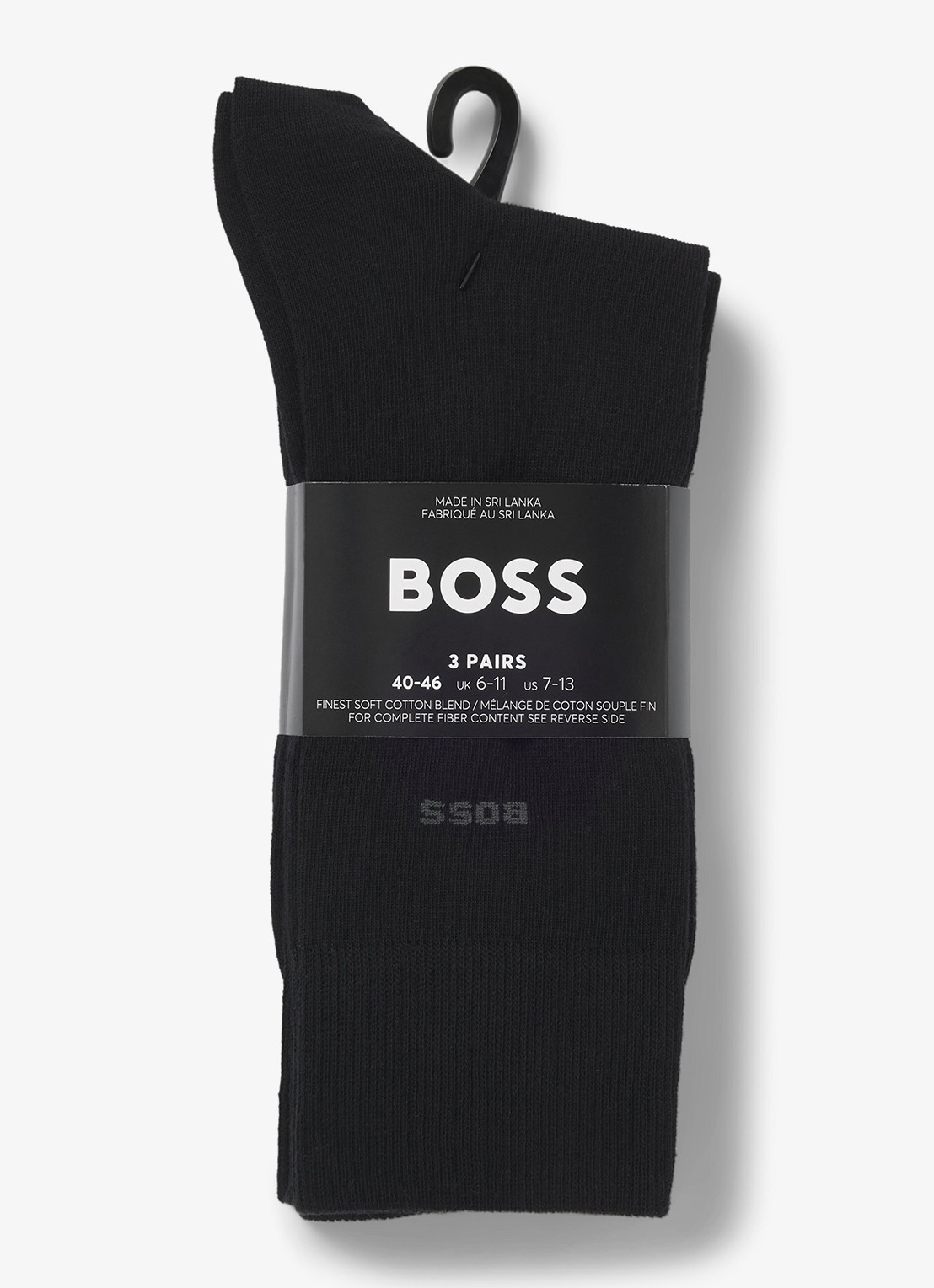 BOSS Sokken met logo in 3-pack - voorkant 3 zwart