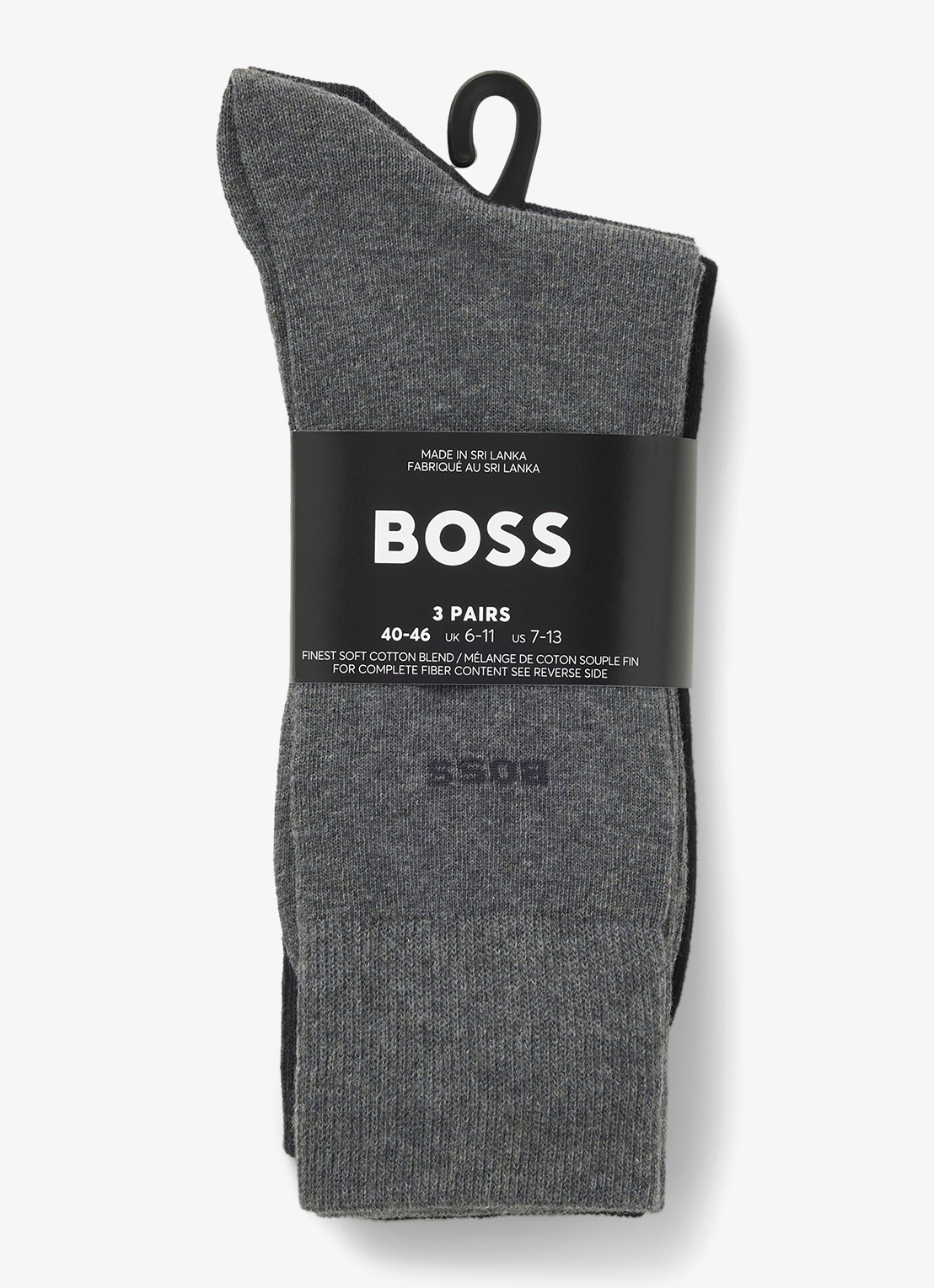BOSS Sokken met logo in 3-pack - achterkant 3 donkergrijs