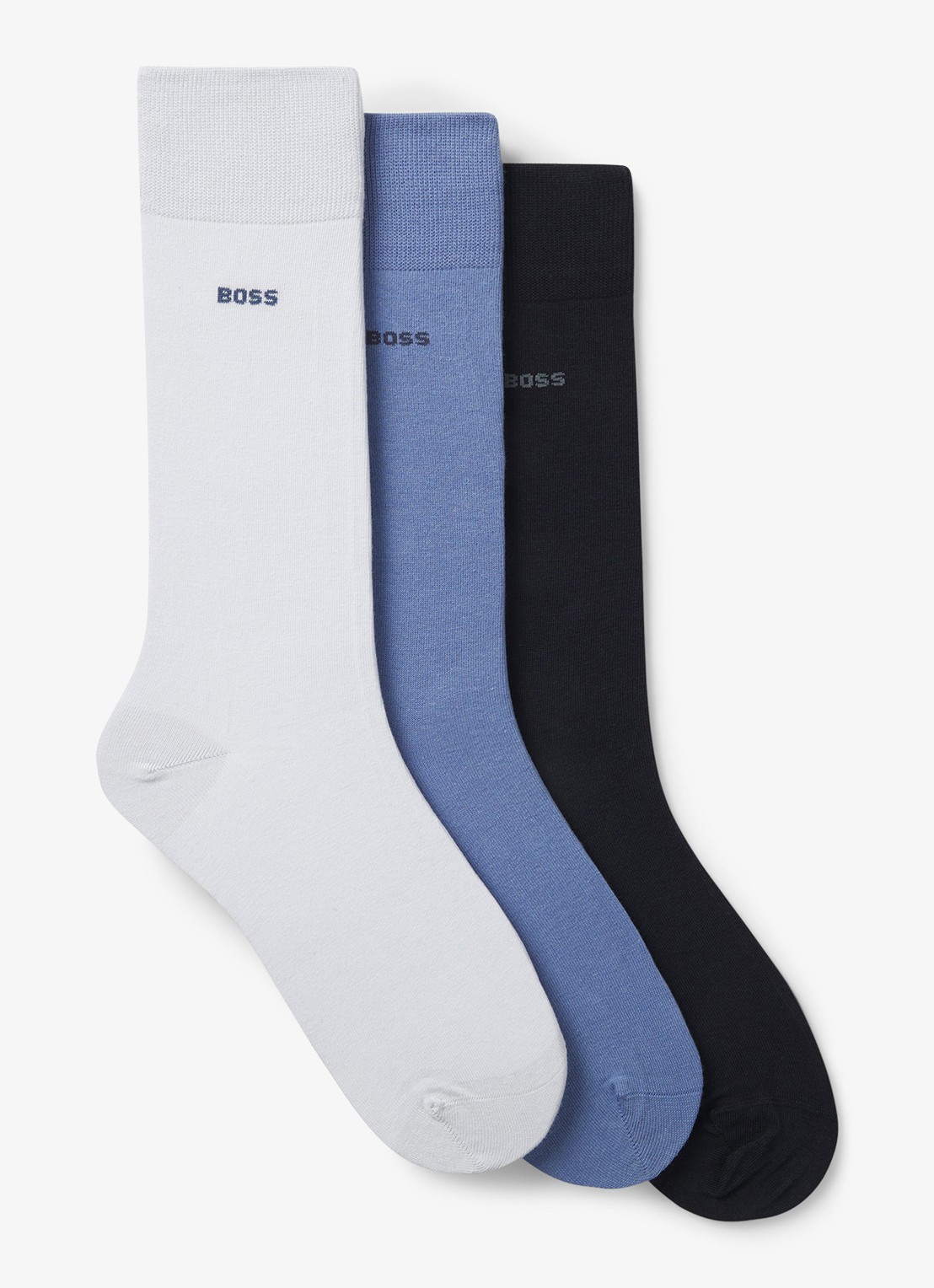 BOSS Sokken met logo in 3-pack - voorkant 3 blauw