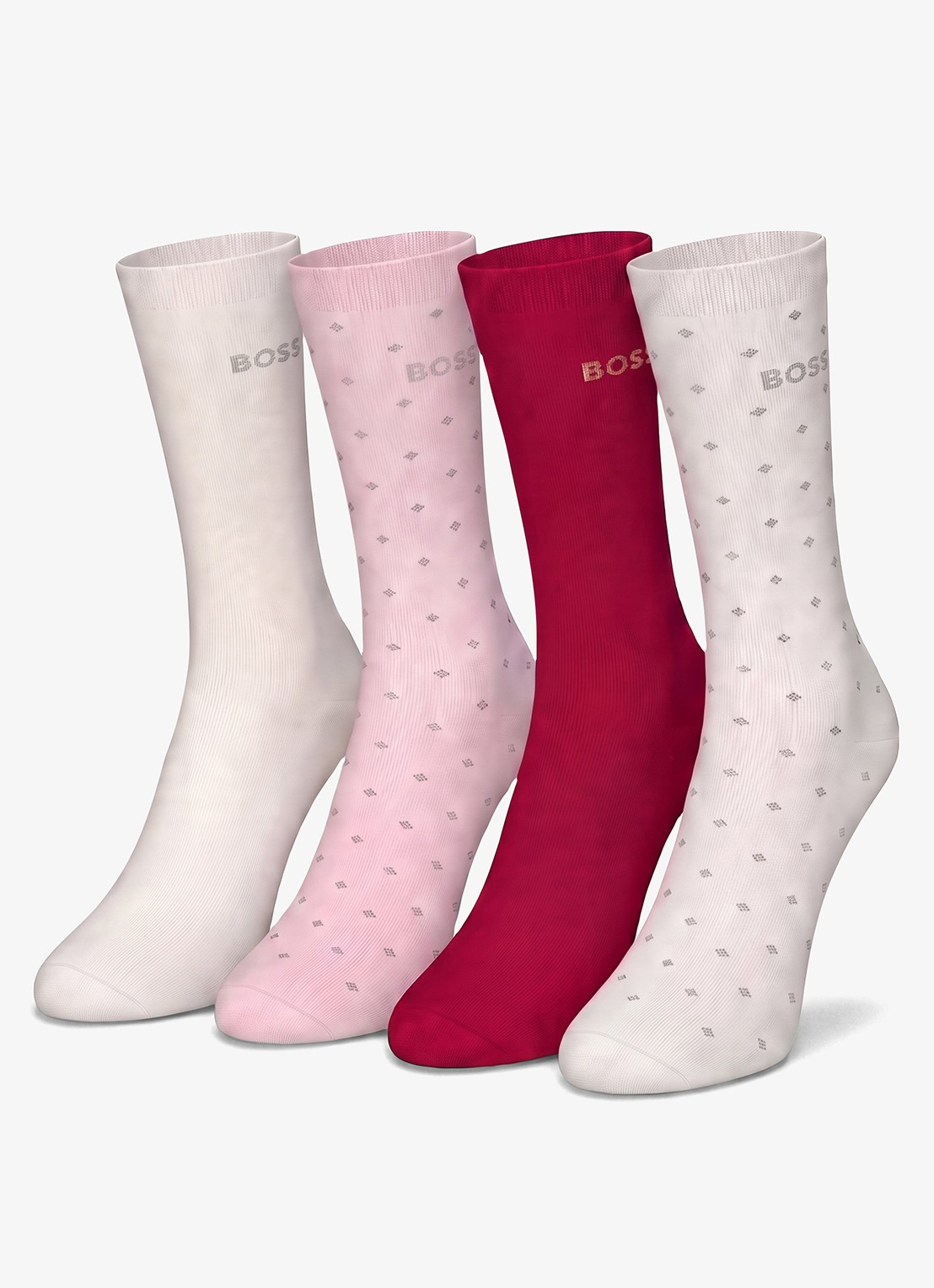 BOSS Sokken met logo in 4-pack - voorkant roze