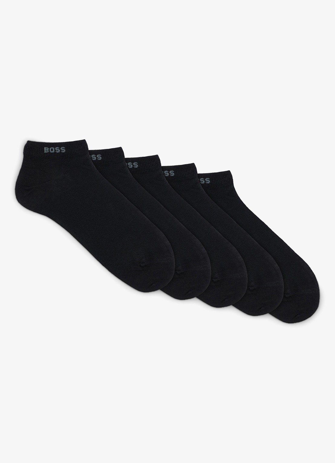 BOSS Sokken met logo in 5-pack - voorkant black-001 / zwart