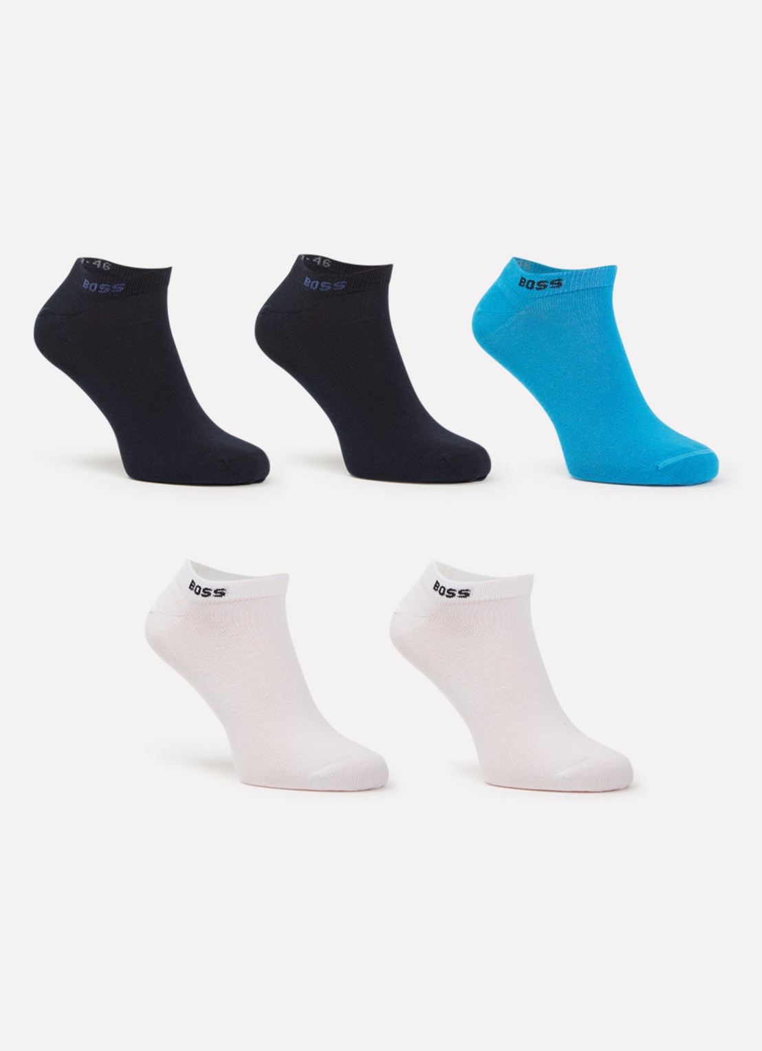 BOSS Sokken met logo in 5-pack - voorkant blauw