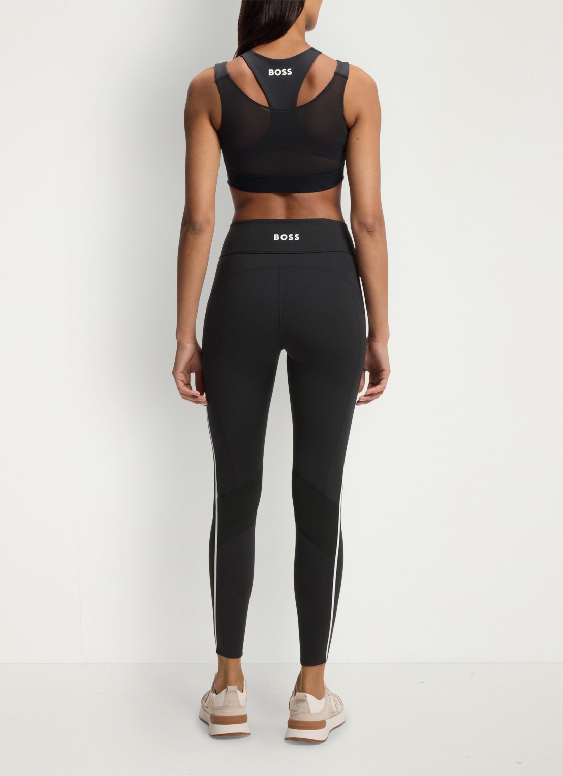 BOSS Sport bh met mesh - achterkant zwart