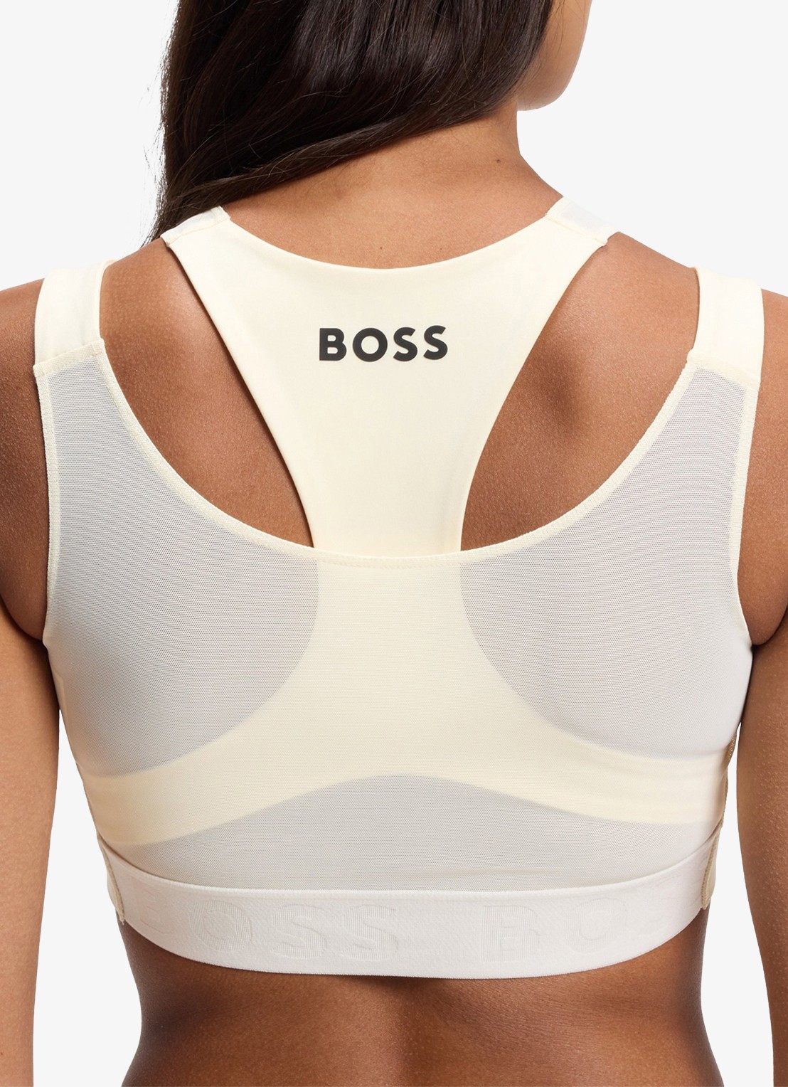 BOSS Sport bh met mesh - detail creme