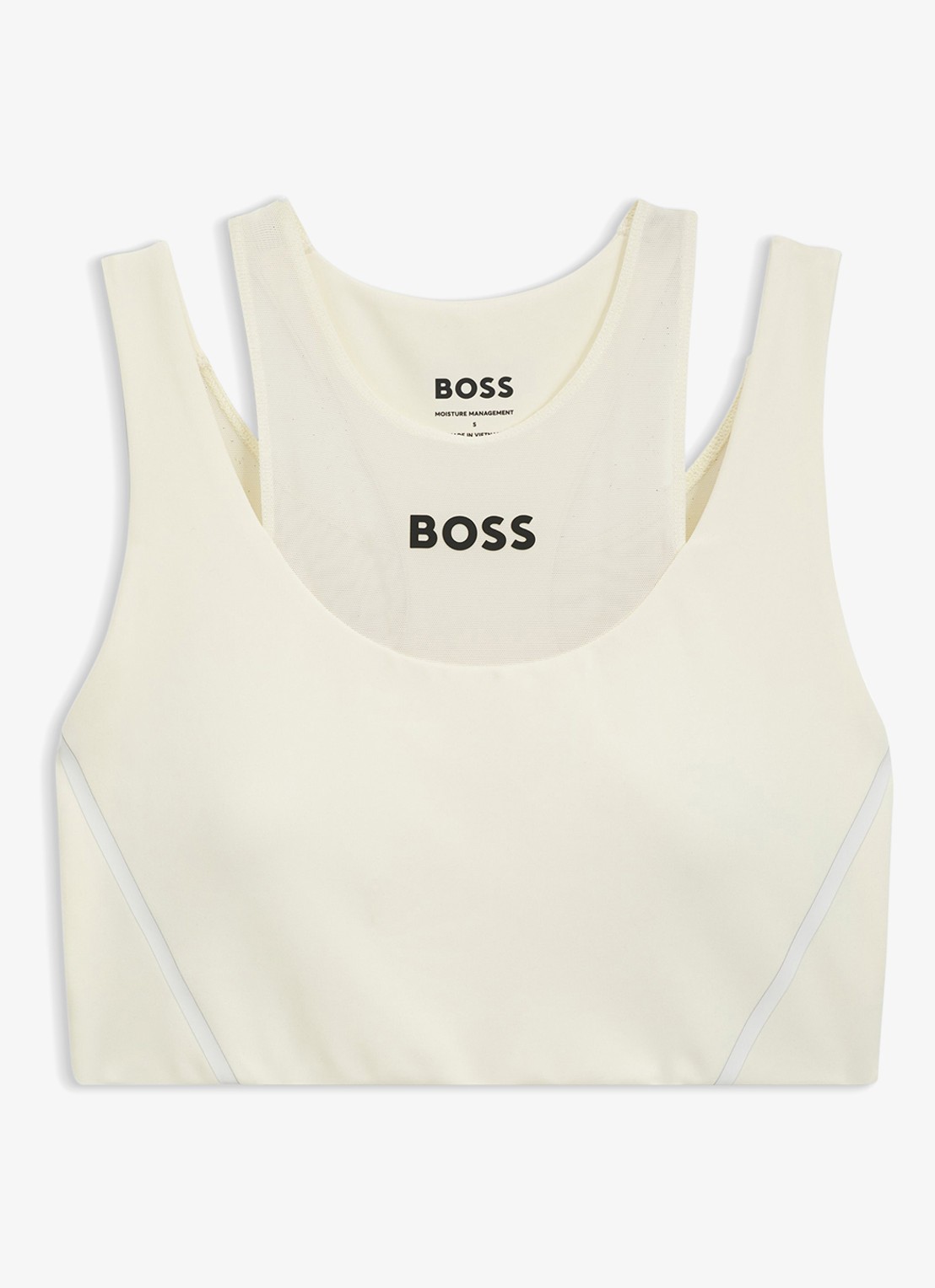 BOSS Sport bh met mesh - voorkant 4 creme