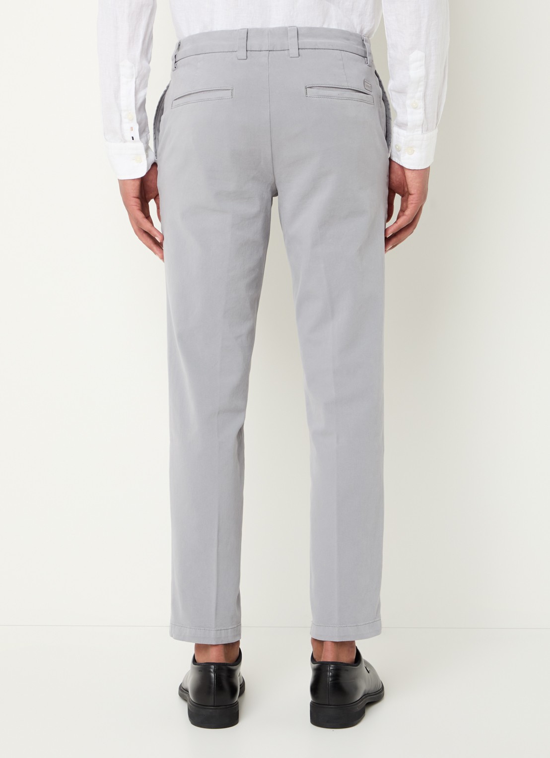 BOSS Straight fit chino met stretch - achterkant 5 open grey-070 / grijs