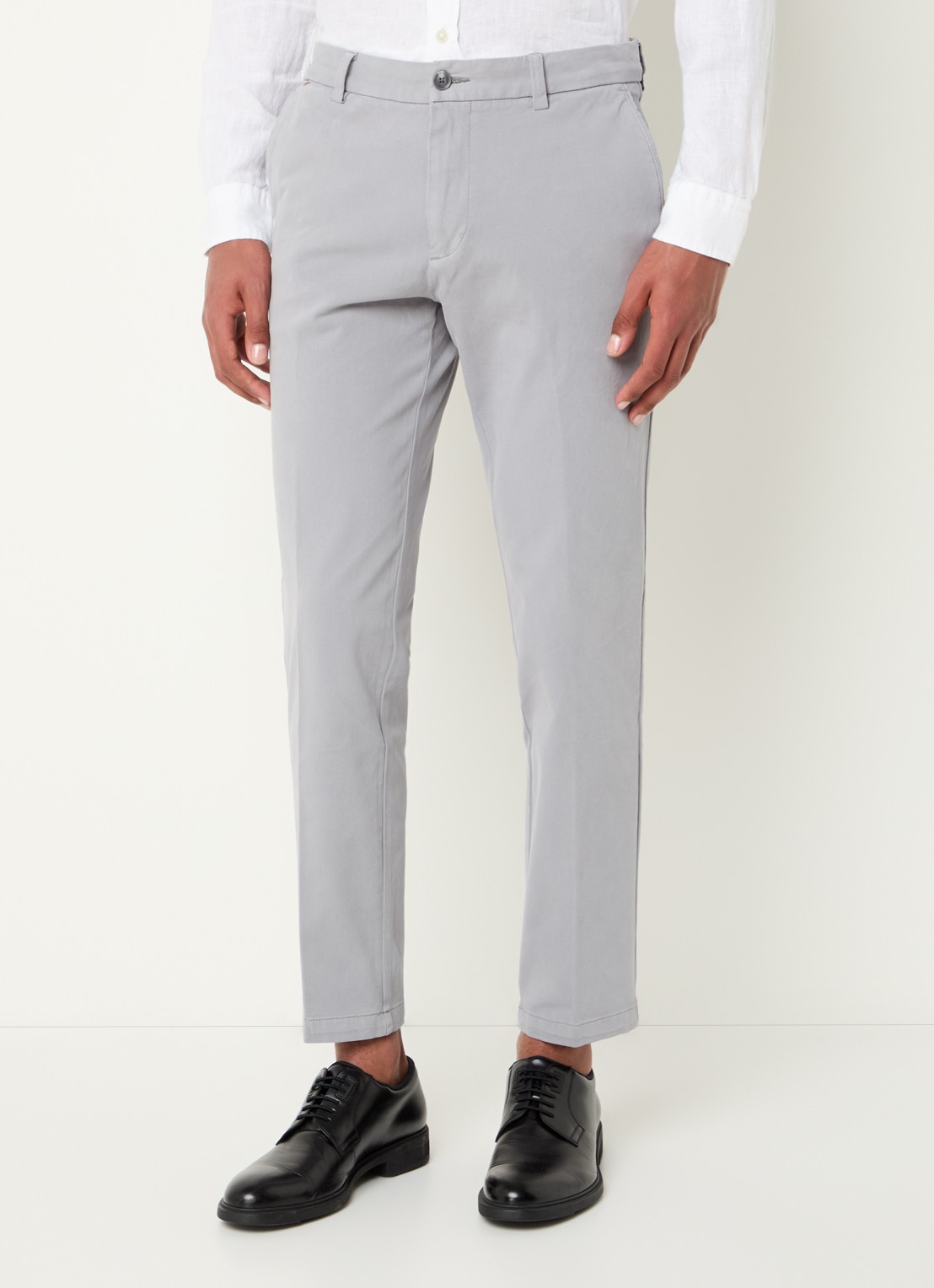 BOSS Straight fit chino met stretch - detail 3 open grey-070 / grijs